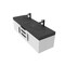 Castello Usa Thames 60-inch White Vanity Set with Black Top and Black Handles CB-MC-60W-BL-20146-BL - alternate 3